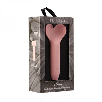 Je Joue Amour Rechargeable Silicone Heart Shaped Fluttering Tip Bullet Vibrator Pale Rosette