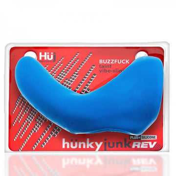 Hunkyjunk Buzzfuck Cock & Ball Sling With Taint Vibrator Teal Ice