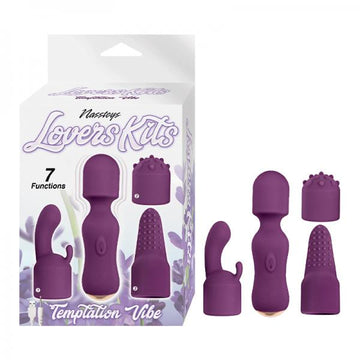 Nasstoys Lovers Kits Temptation Vibe Rechargeable Silicone Wand Vibrator & 3-piece Attachment Set Eg
