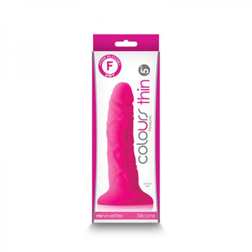Colours Pleasures Thin 5 In. Dildo Pink