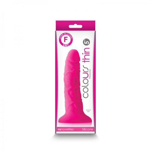 Colours Pleasures Thin 5 In. Dildo Pink