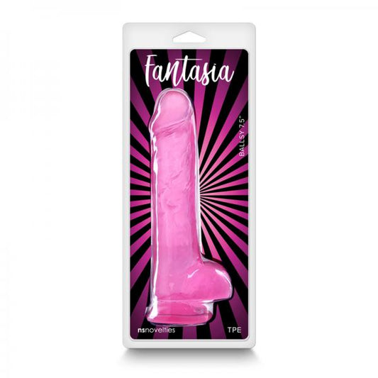 Fantasia Ballsy 7.5 In. Jelly Dildo Pink