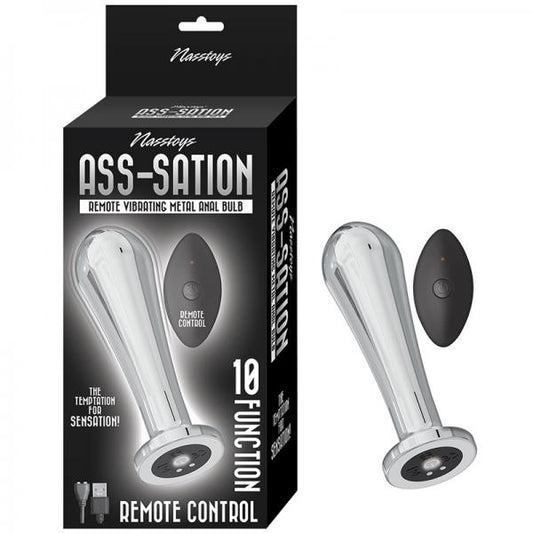 Nasstoys Ass-sation Remote Vibrating Metal Anal Bulb Silver