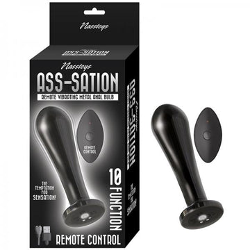 Nasstoys Ass-sation Remote Vibrating Metal Anal Bulb Black