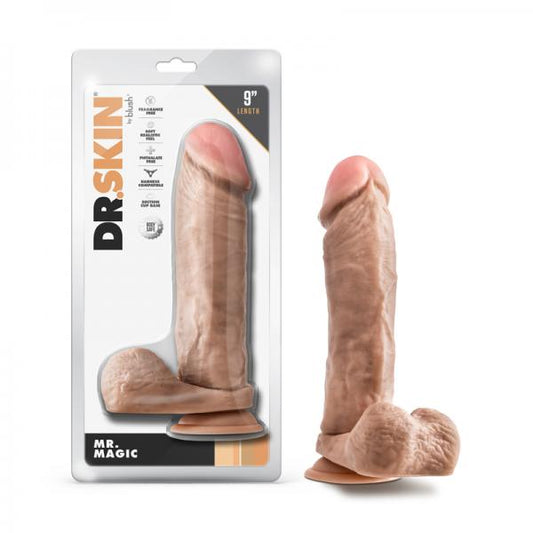 Dr. Skin Mr. Magic 9 In. Dildo With Balls Beige