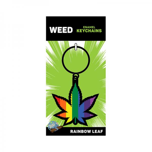 Weed Keychain Leaf: Rainbow