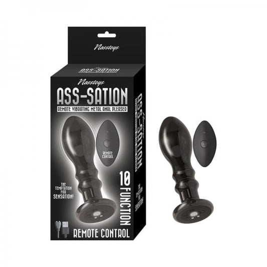 Ass-sation Remote Vibrating Metal Anal Pleaser Black