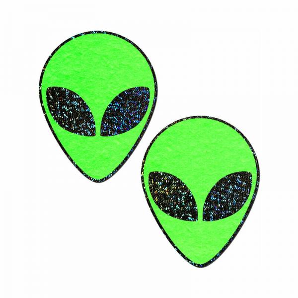 Pastease Glow-in-the-dark Glitter Alien Pasties Green