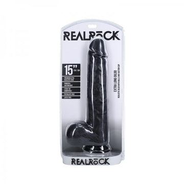 Realrock Extra Long 15 In. Dildo With Balls Black