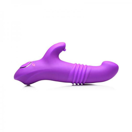 Gossip Blaster 7x Thrusting Silicone Rabbit Vibrator Violet
