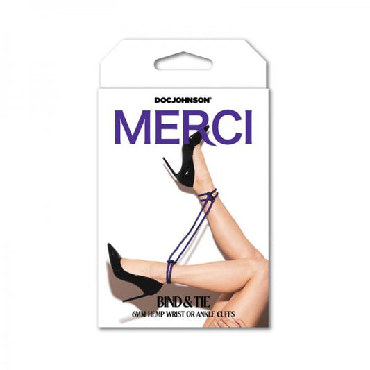 Merci Bind&tie 6mm Hemp Wrist/ankle Cuffs Violet
