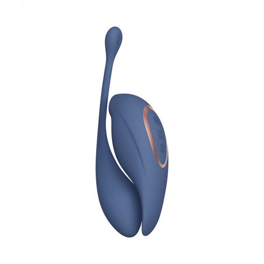 Twitch 2 Rechargeable Suction And Flapping Vibrator With Remote Control Vibrating Egg Blue/grey