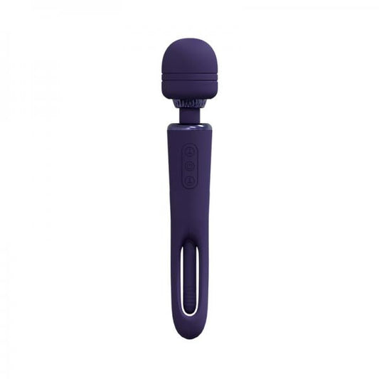 Vive Kiku Rechargeable Double Ended Wand With Innovative G-spot Flapping Stimulator Purple