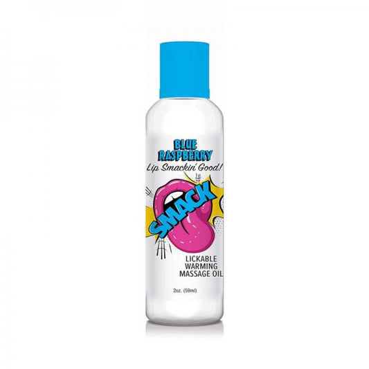 Smack Lickable Massage Oil Blue Raspberry 2 Oz.