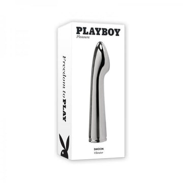 Playboy Swoon Rechargeable Vibrator Aluminum Platinum