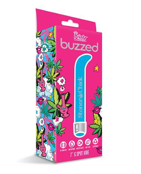 Prints Charming Buzzed 7 G Spot Vibe Stoner Chick Blue 