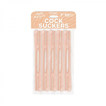Cock Suckers Pecker Straws Vanilla Lovers 10pk