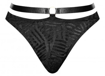 Rude Awakening Strap Thong Black S/m