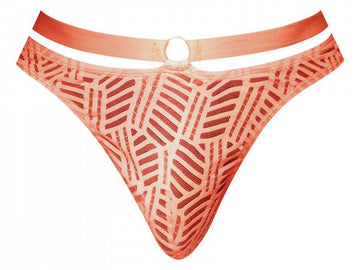 Rude Awakening Strap Thong Orange S/m
