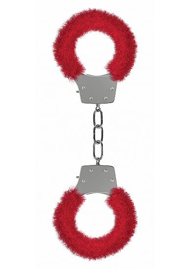 Ouch Pleasure Handcuffs Furry Red