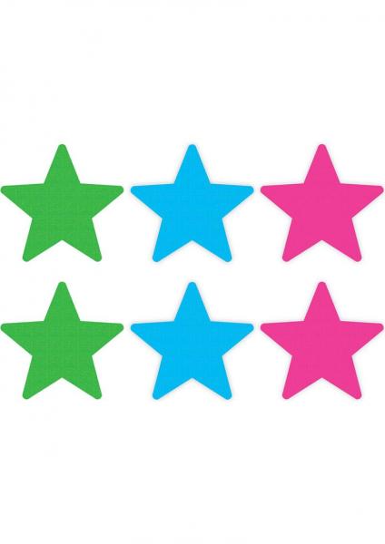 Peekaboos Pasties Neon Star 3 Pack Assorted Colors