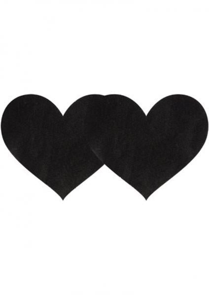 Pasties Black Satin Heart 2 Pack