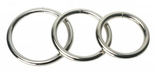 Trine Steel Cock Ring Set 3 Piece